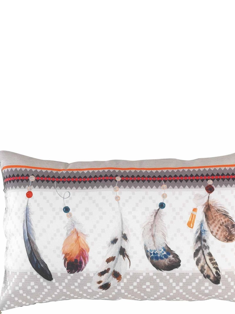 Coussin Pompons Collection Ika-Plumes Blanc - Kiabi