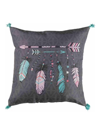 Coussin Pompons Collection Plumes été Indien