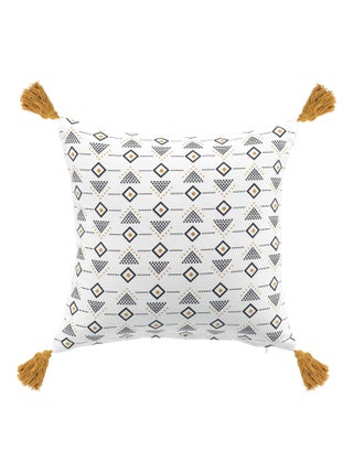 Coussin Pompons geometrique Letikos