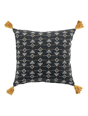 Coussin Pompons geometrique Letikos