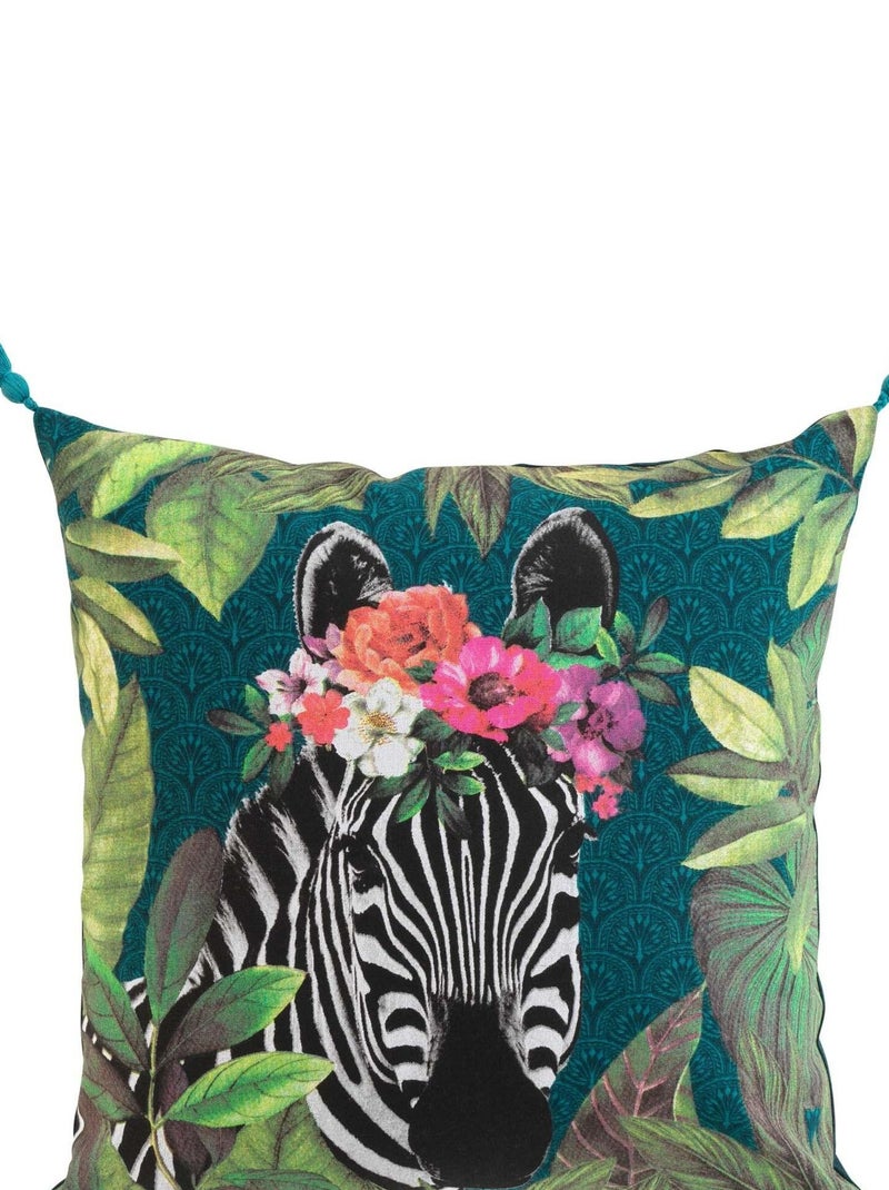 Coussin pompons Glorie le zebre Vert - Kiabi