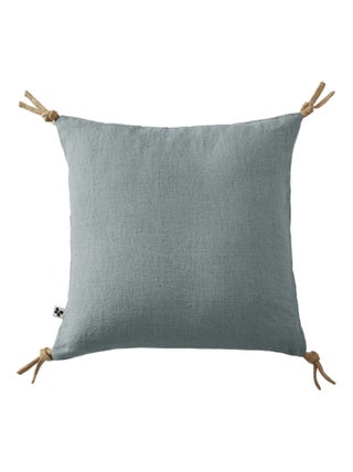 Coussin pompons lin lave Collection Soline