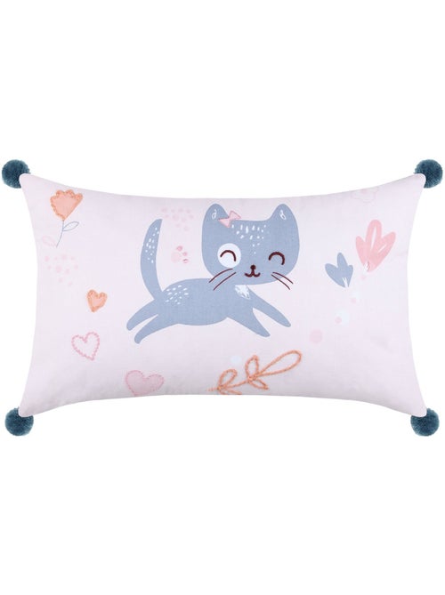 Coussin pompons Zoeline le chat - Kiabi Coussin pompons Zoeline le chat - Kiabi