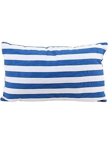 Coussin rayé bleu et blanc 30x50cm