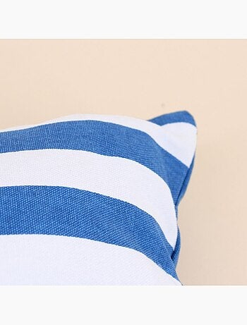 Coussin rayé bleu et blanc 30x50cm