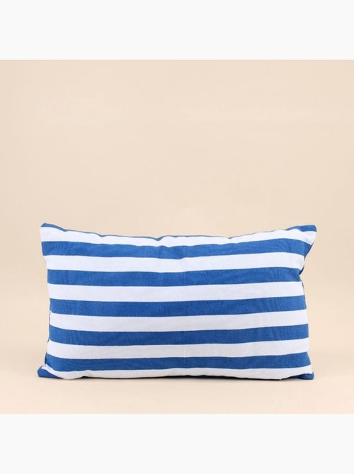 Coussin rayé bleu et blanc 30x50cm - Kiabi