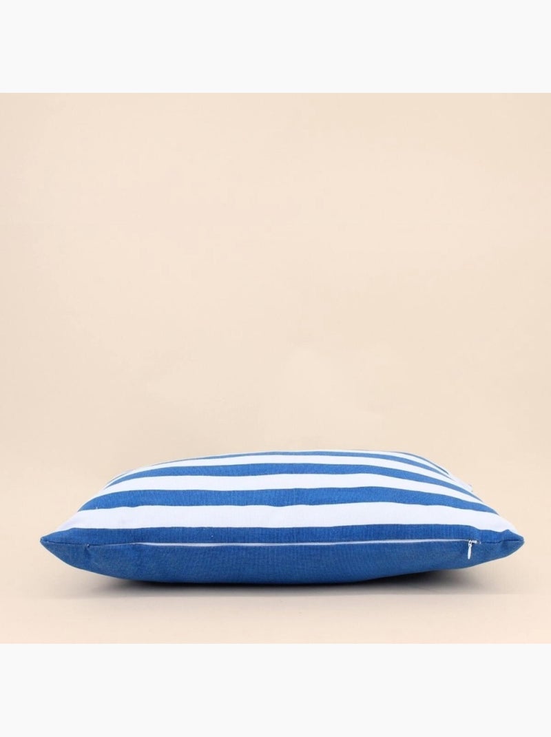 Coussin rayé bleu et blanc 30x50cm Bleu - Kiabi