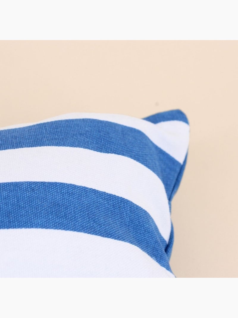 Coussin rayé bleu et blanc 30x50cm Bleu - Kiabi