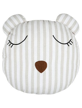 Coussin rayé en forme d'ours