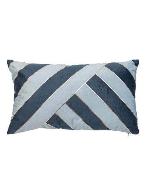 Coussin rayé en velours avec dorure - Kiabi