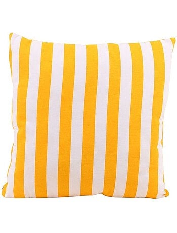 Coussin rayé jaune et blanc 40x40cm