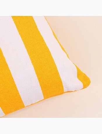 Coussin rayé jaune et blanc 40x40cm