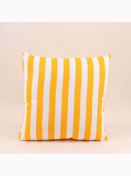 Coussin rayé jaune et blanc 40x40cm - Kiabi