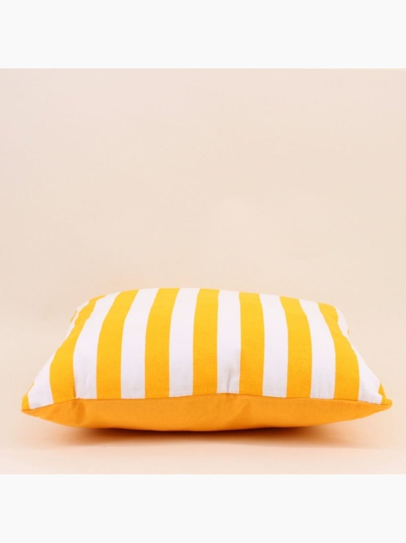 Coussin rayé jaune et blanc 40x40cm Jaune - Kiabi