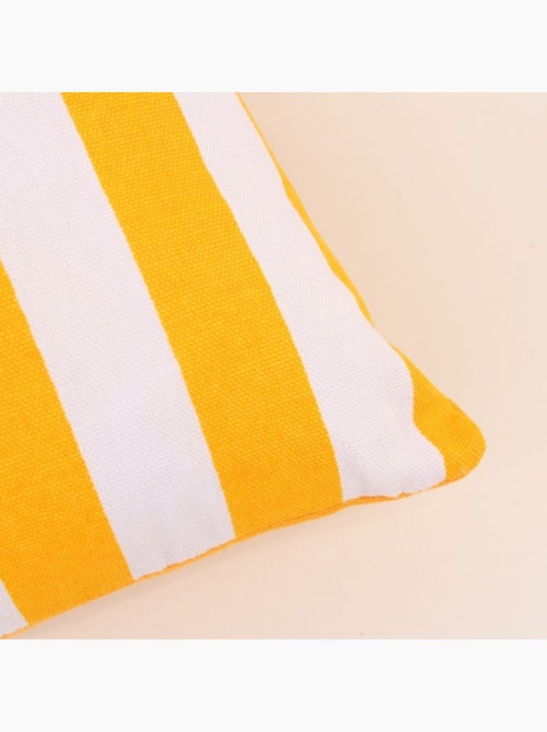 Coussin rayé jaune et blanc 40x40cm - Kiabi