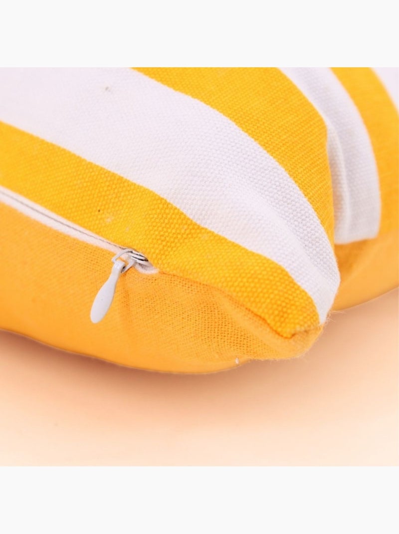 Coussin rayé jaune et blanc 40x40cm Jaune - Kiabi