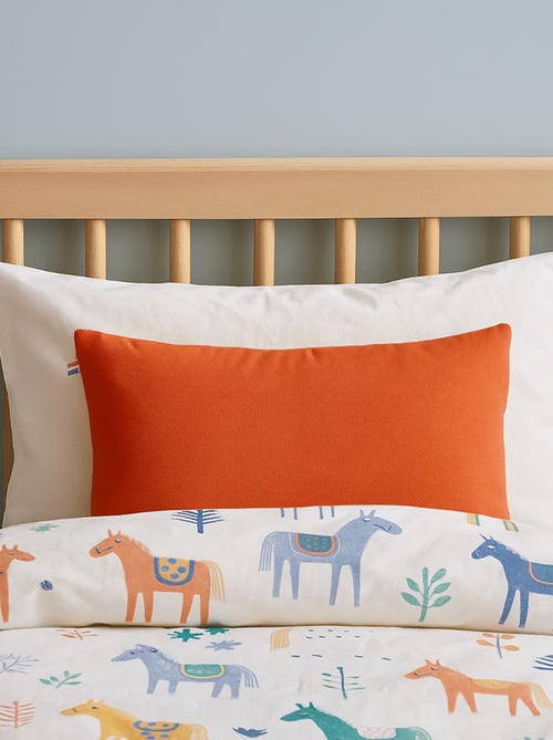 Coussin Rectangle en Coton Bio Fraise - Kiabi