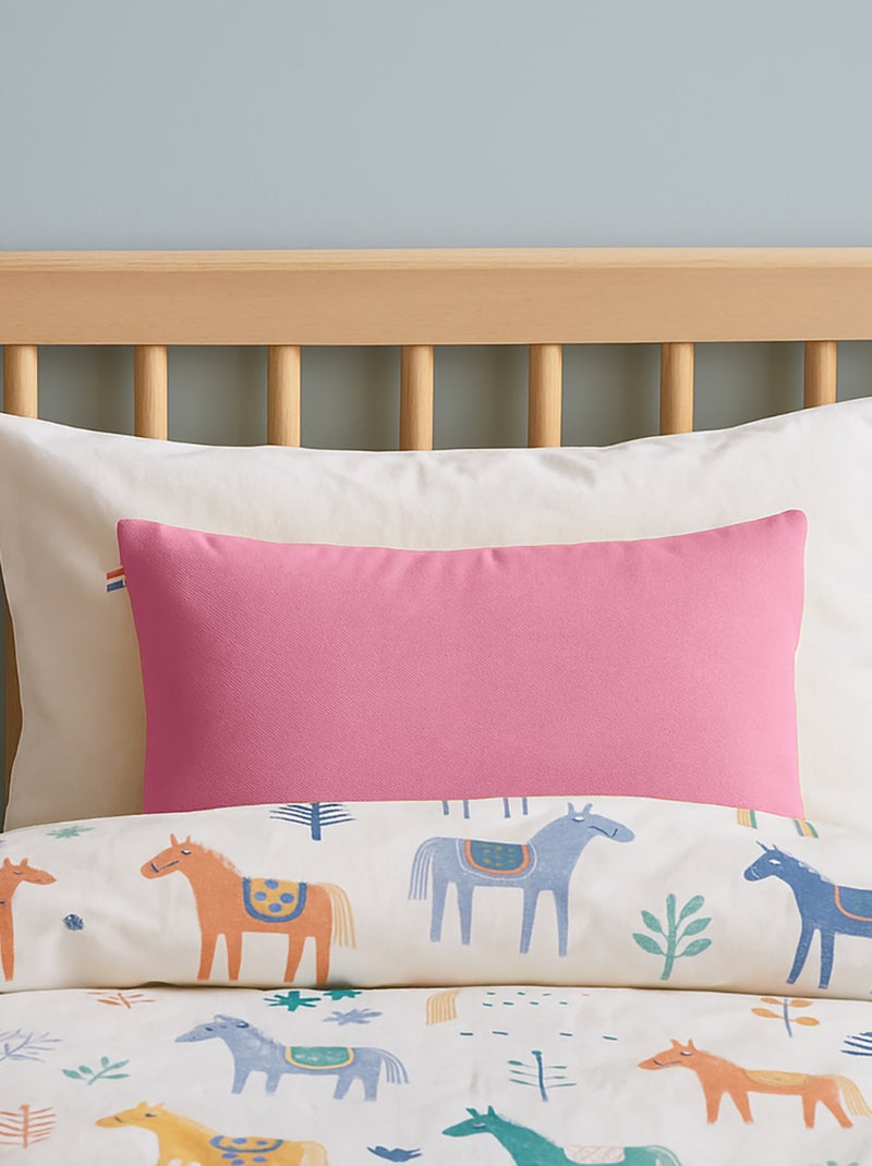 Coussin Rectangle en Coton Bio Rose Rose - Kiabi