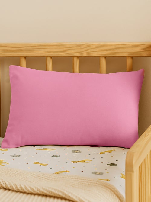 Coussin Rectangle en Coton Bio Rose - Kiabi