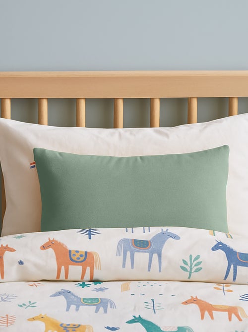 Coussin Rectangle En Coton Bio Vert - Kiabi