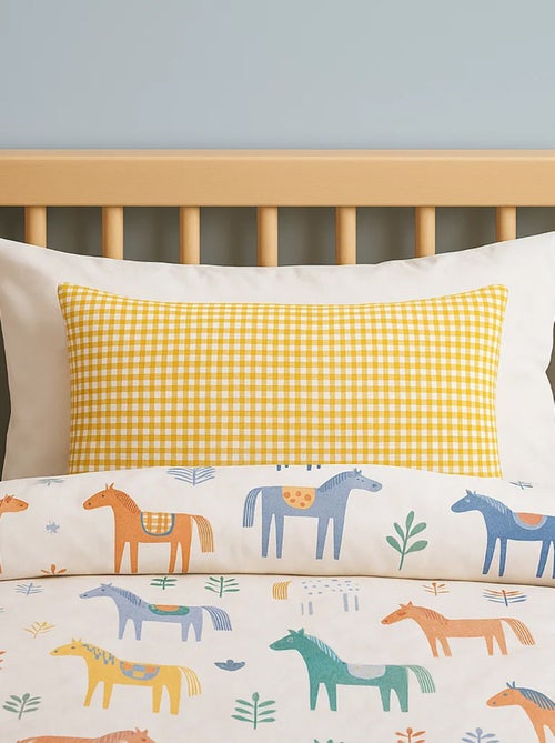 Coussin Rectangle En Coton Bio Vichy - Kiabi