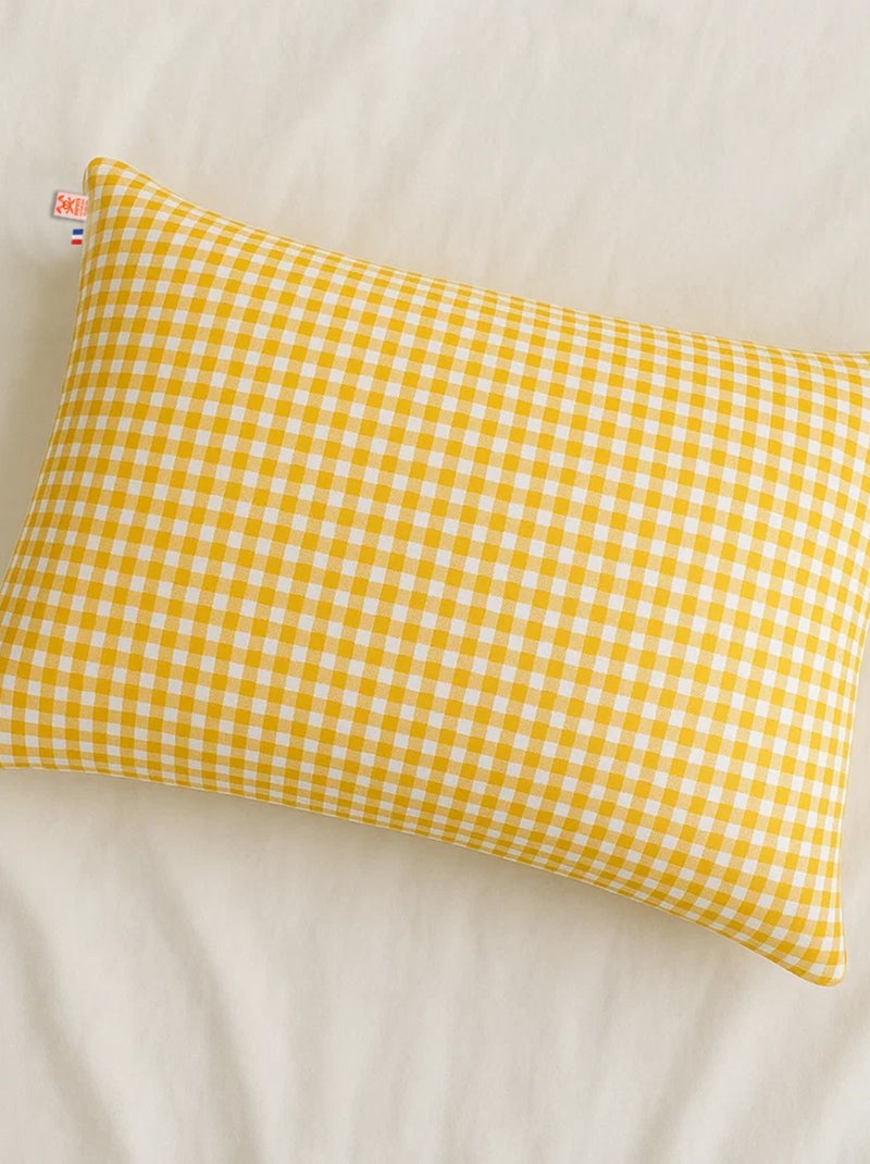 Coussin Rectangle En Coton Bio Vichy Orange - Kiabi