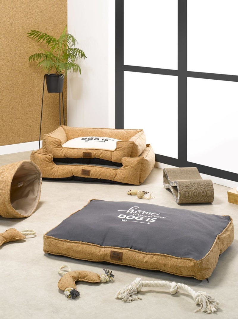 Coussin rectangle en liège et polyester pour chien Gris - Kiabi