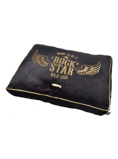 Coussin rectangle pour chien Rock Star noir 60x45cm - Kiabi