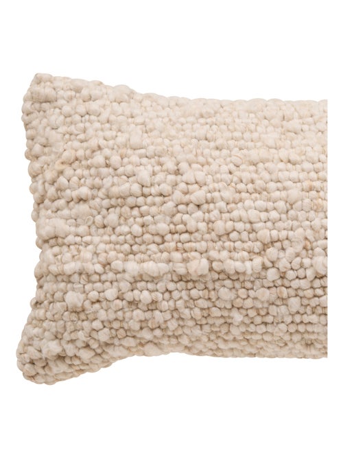 Coussin rectangulaire  - Effet laine déhoussable - Kiabi