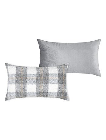 Coussin rectangulaire à carreaux - Effet laine