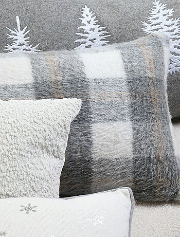 Coussin rectangulaire à carreaux - Effet laine