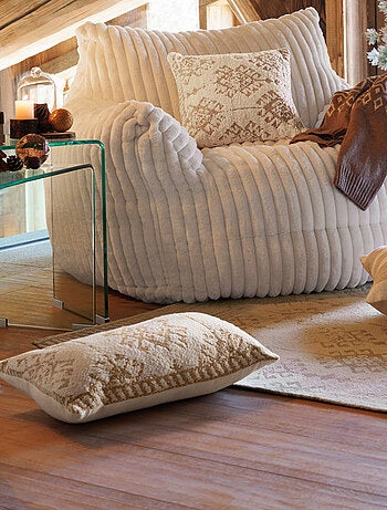 Coussin rectangulaire à motif tissé