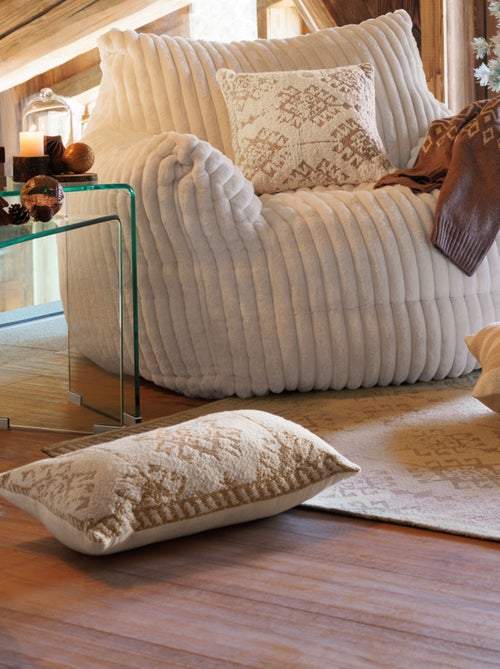 Coussin rectangulaire à motif tissé - Kiabi