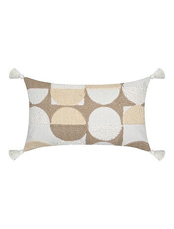Coussin rectangulaire à motifs géométriques