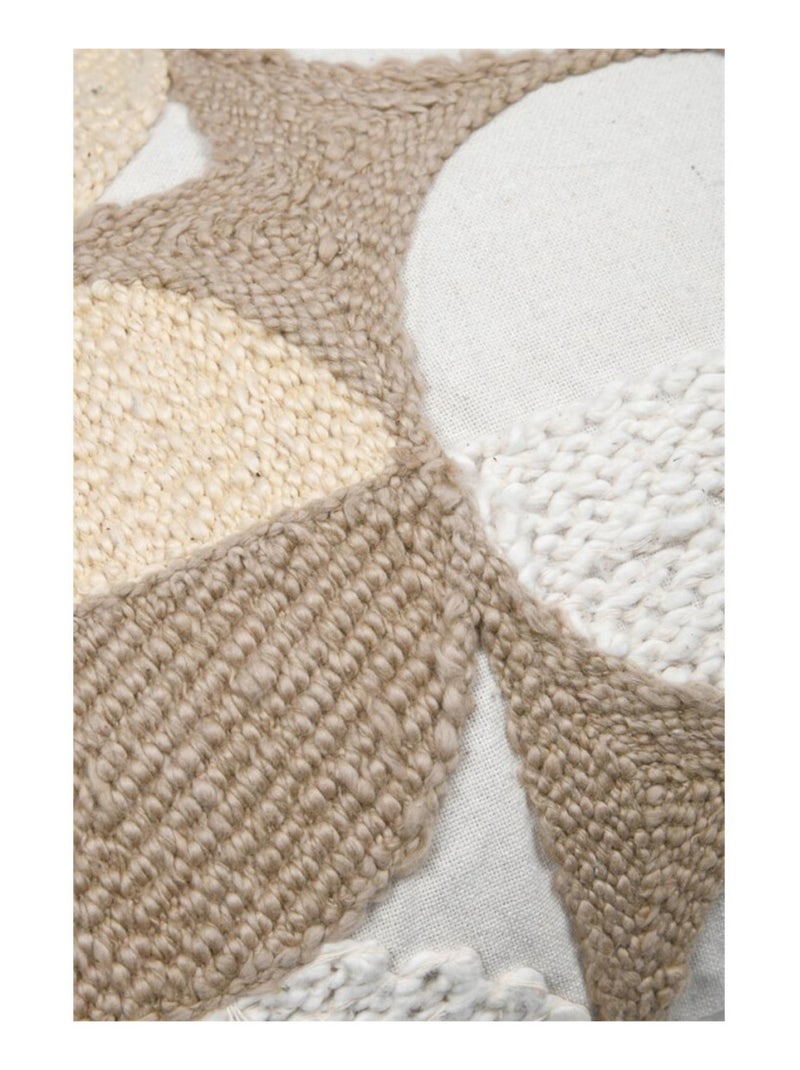 Coussin rectangulaire à motifs géométriques Beige - Kiabi