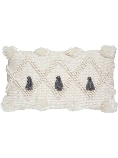 Coussin rectangulaire à pompons en plastique recyclé row - Kiabi