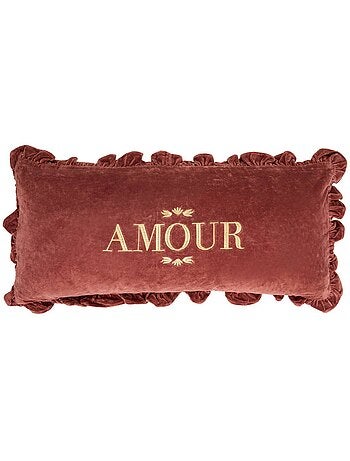 Coussin rectangulaire en coton à froufrous mona