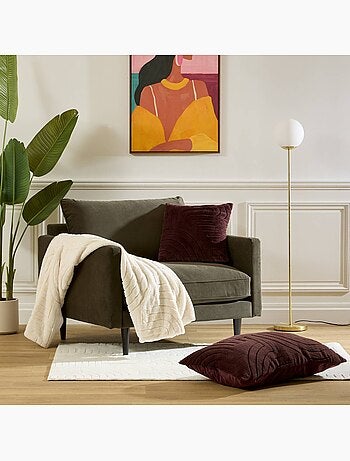 Coussin rectangulaire en fausse fourrure arka