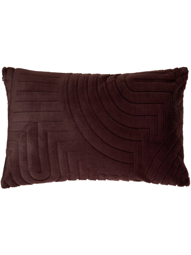 Coussin rectangulaire en fausse fourrure arka Marron - Kiabi