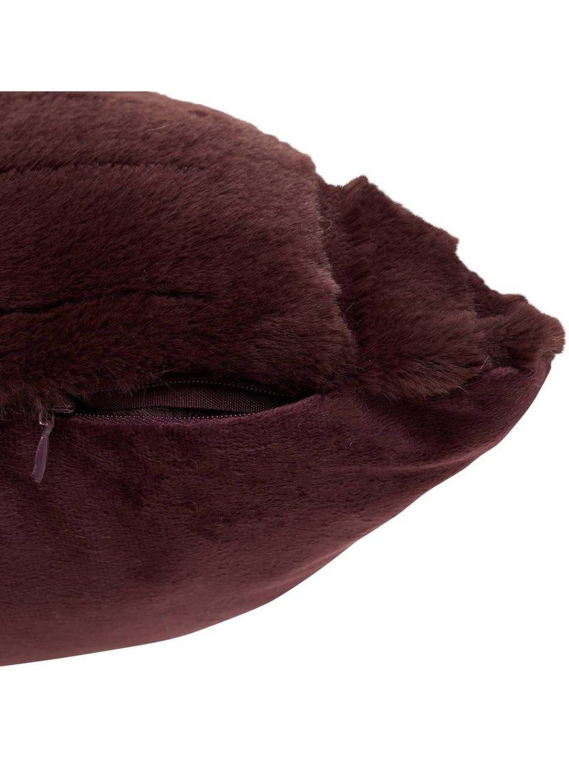 Coussin rectangulaire en fausse fourrure arka Marron - Kiabi