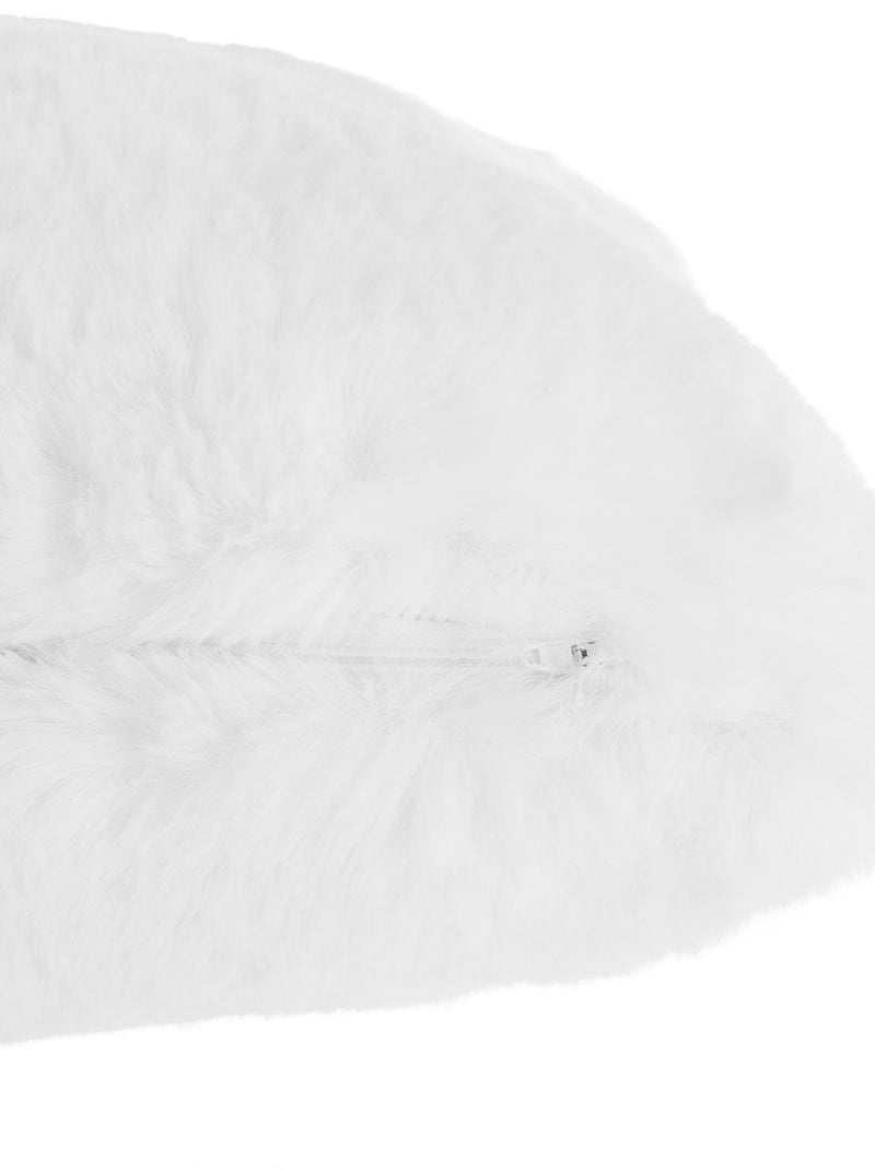Coussin rectangulaire en fausse fourrure doux Blanc - Kiabi
