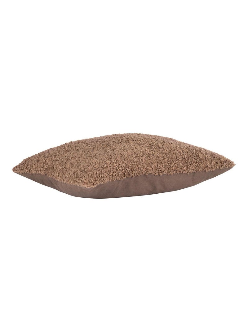 Coussin rectangulaire en polyester bouclé marron - House Nordic Marron - Kiabi