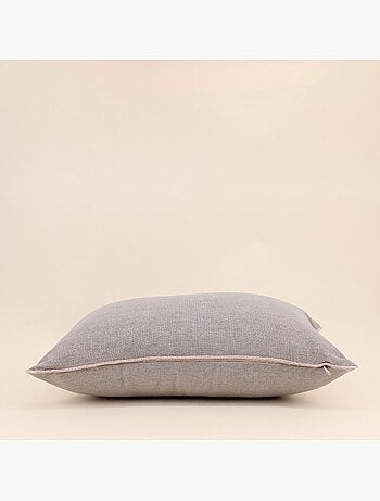 Coussin rectangulaire en tissu taupe 30x50cm