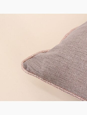 Coussin rectangulaire en tissu taupe 30x50cm