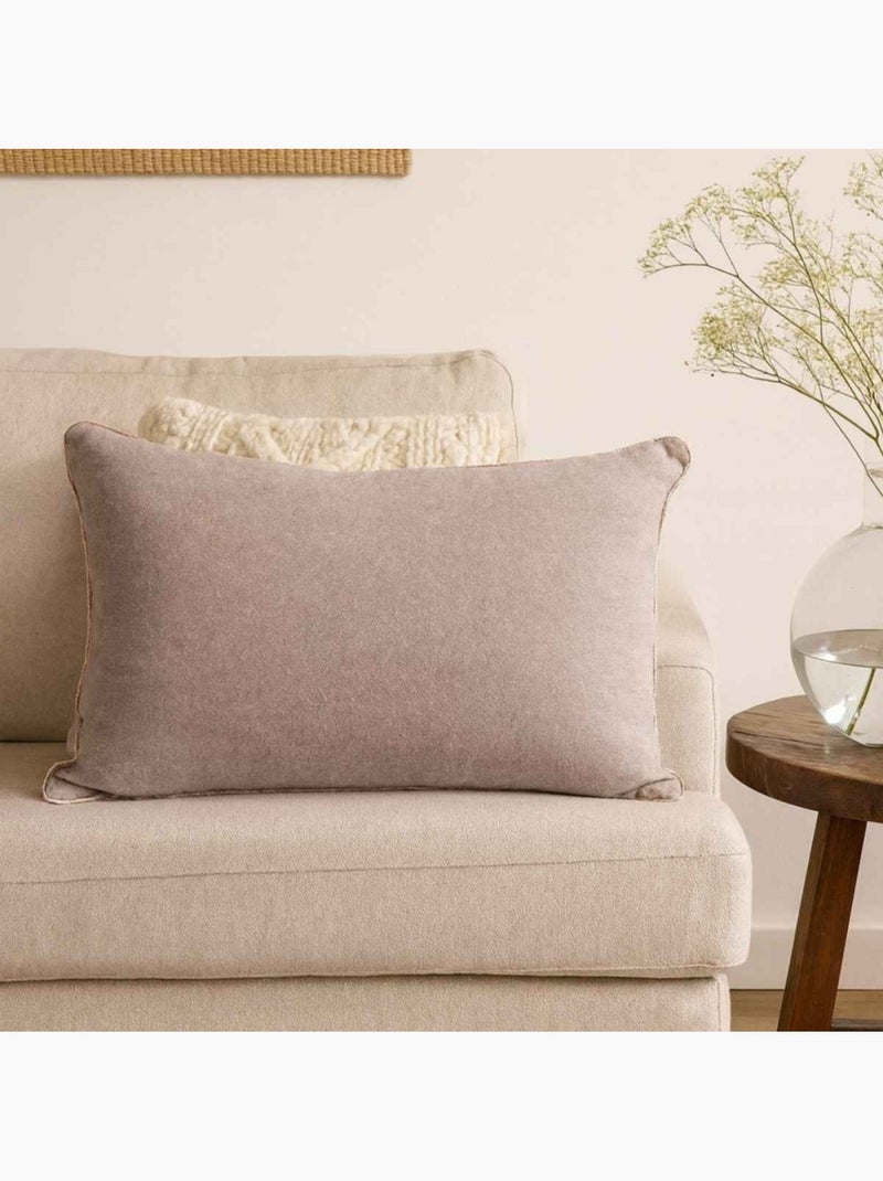 Coussin rectangulaire en tissu taupe 30x50cm Taupe - Kiabi