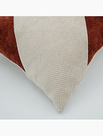 Coussin rectangulaire en velours chenille à motif graphique