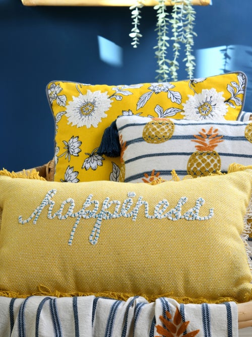 Coussin rectangulaire happiness - Kiabi