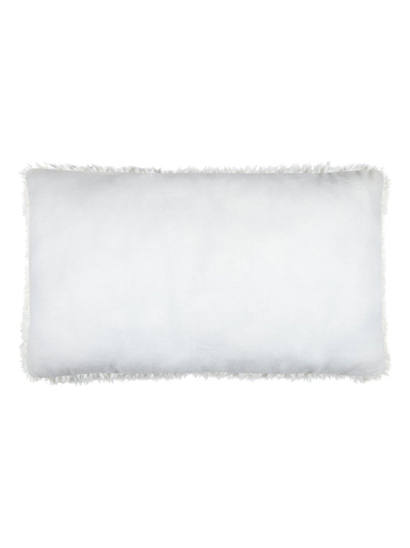 Coussin rectangulaire imitation peau de mouton Blanc - Kiabi