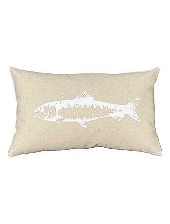 Coussin rectangulaire imprimé coton BEACH HOUSE POISSON