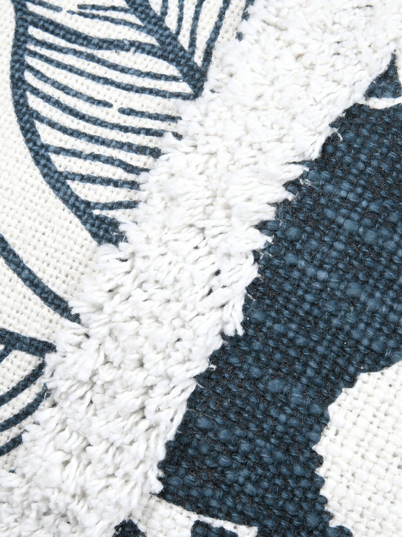 Coussin rectangulaire motif fleuri Bleu marine - Kiabi